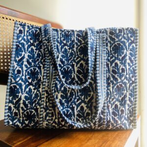 Indigo Bloom Tote bag without zip
