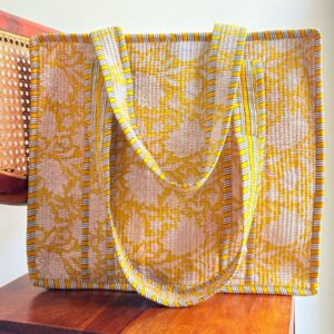 Basant Bloom Tote bag with Zip closure