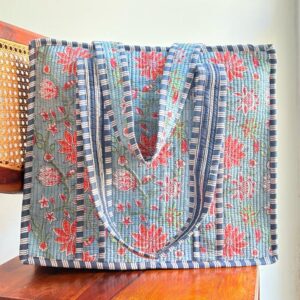 Ethereal Floral Tote bag with Zip closure