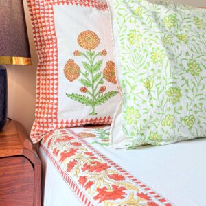 Genda Gulzar Handblock King Size Bedsheet