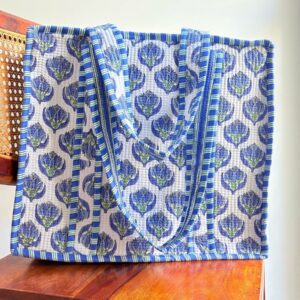 Heritage Indigo Tote bag with Zip closure
