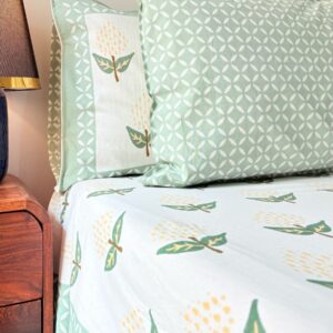 Meadow Flutter Green King Size Bedsheet