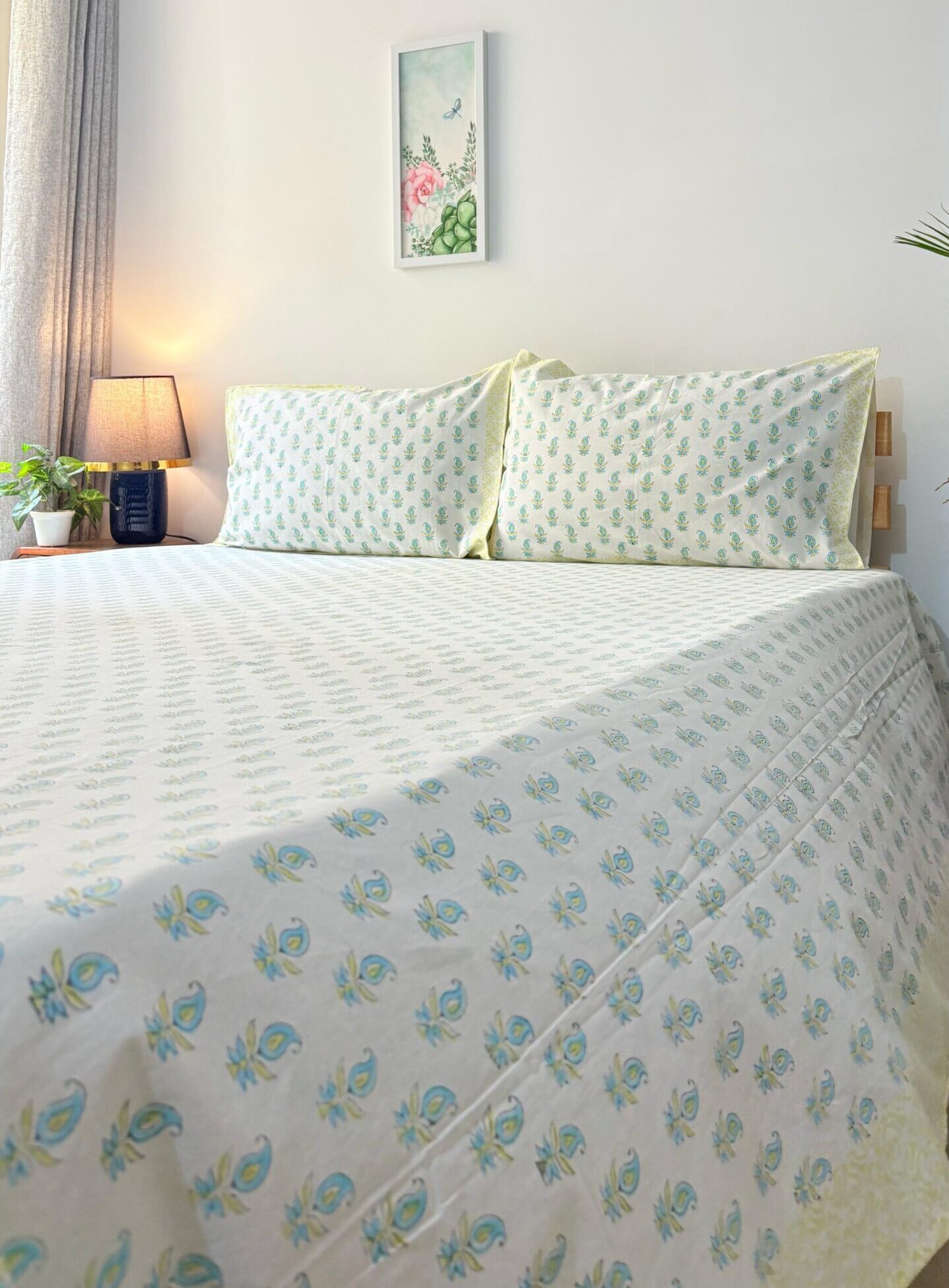 Neel Kamal Handblock King Size Bedsheet - Image 3