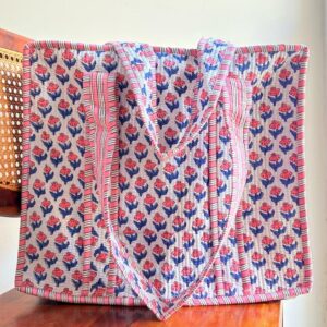 Rosewood Blossom Tote bag with Zip closure