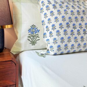 Vrinda Bloom Handblock King Size Bedsheet